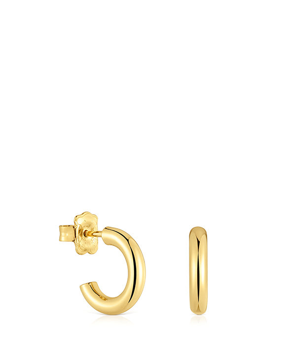 טואוס עגילי חישוק Basics מכסף ועליו זהב 18 קראט