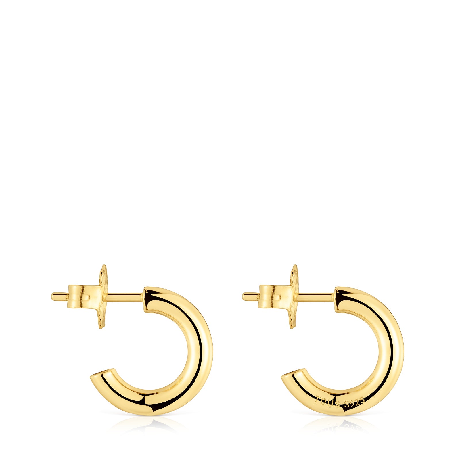 טואוס עגילי חישוק Basics מכסף ועליו זהב 18 קראט