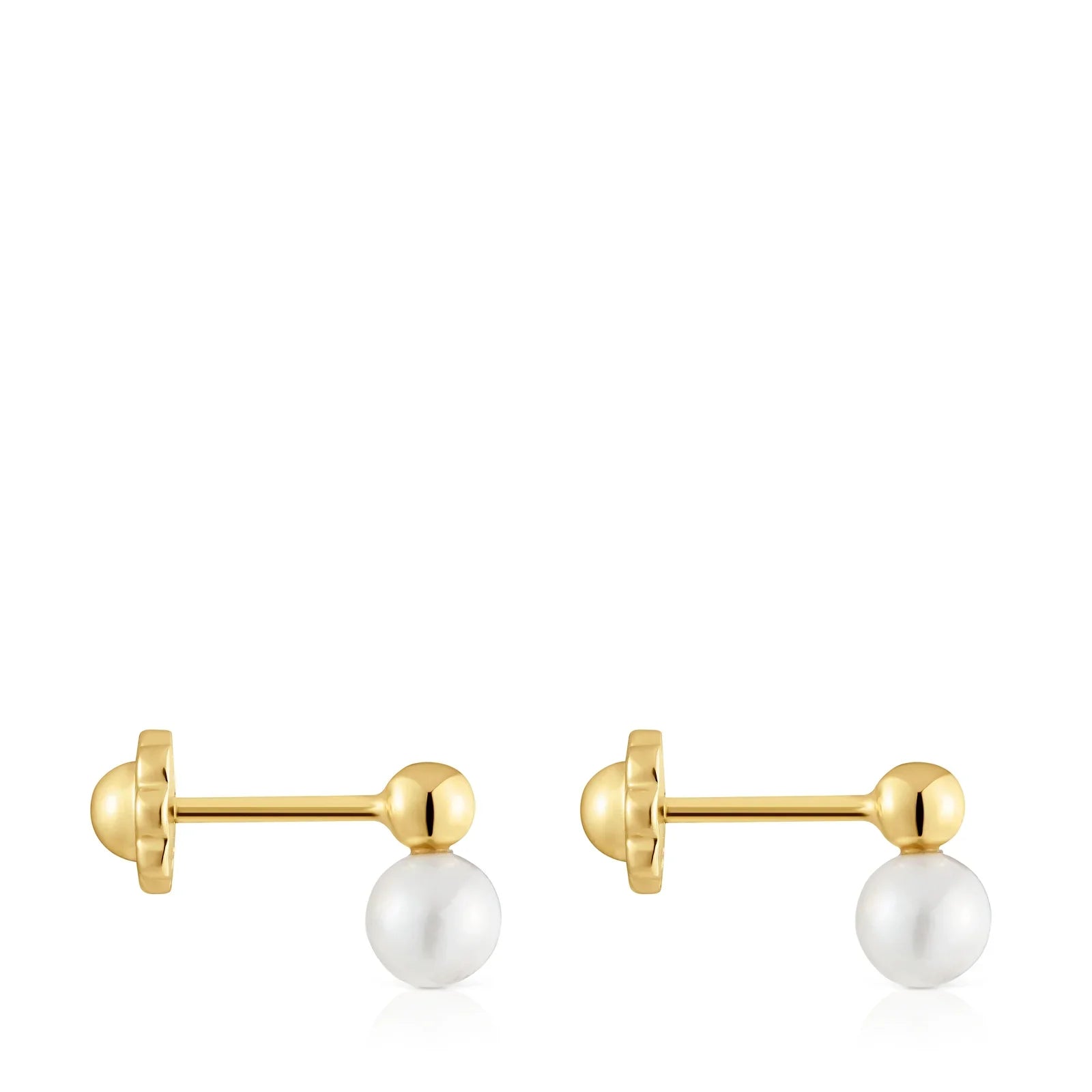 עגילי זהב עם פנינה לבנה, עיצוב אלגנטי של CHOZEN, תכשיטים יוקרתיים לנשים