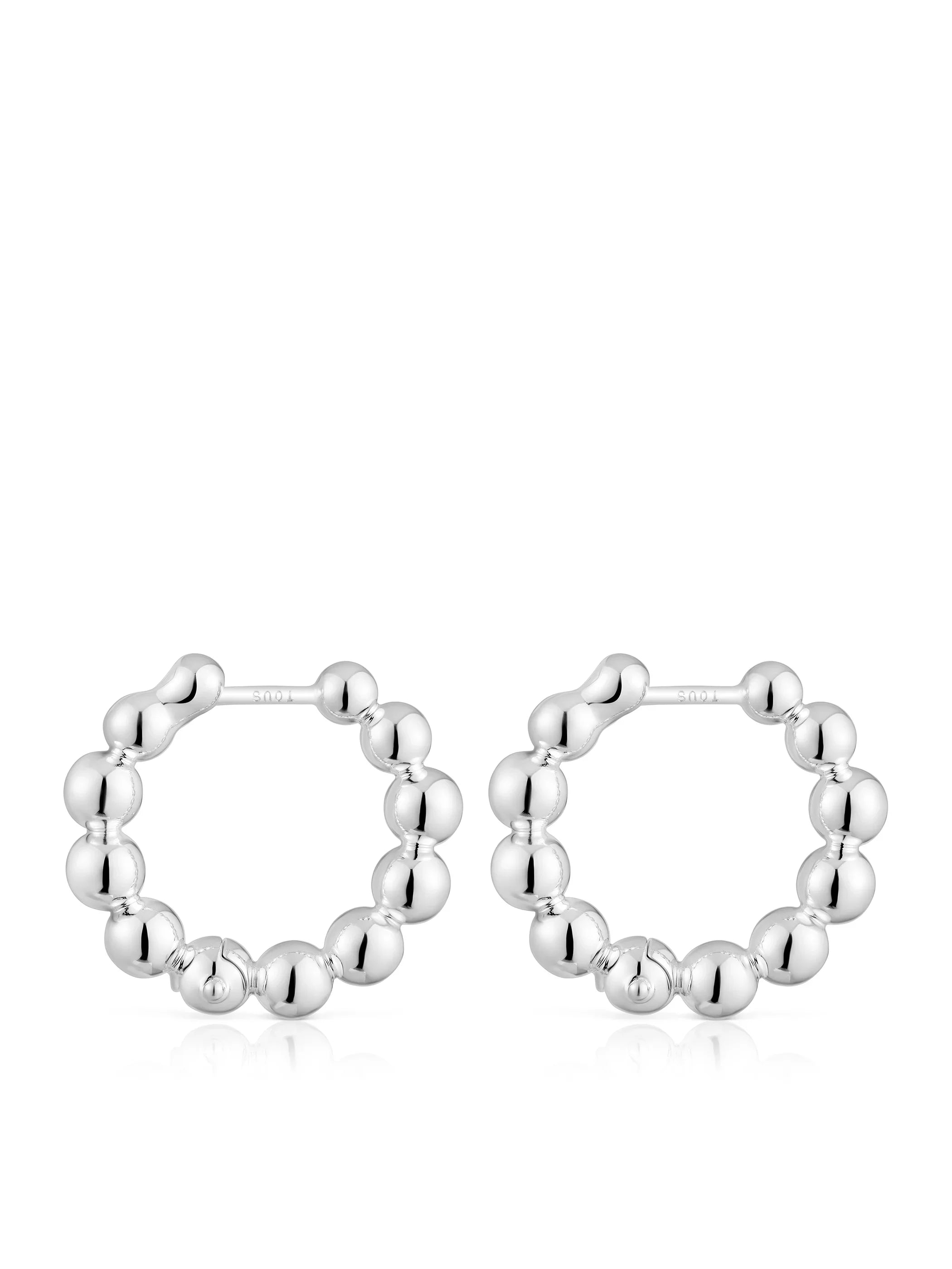 עגילי חישוק מכסף בעיצוב חרוזים מבריקים, תכשיטי CHOZEN מבית קבוצת אלפא