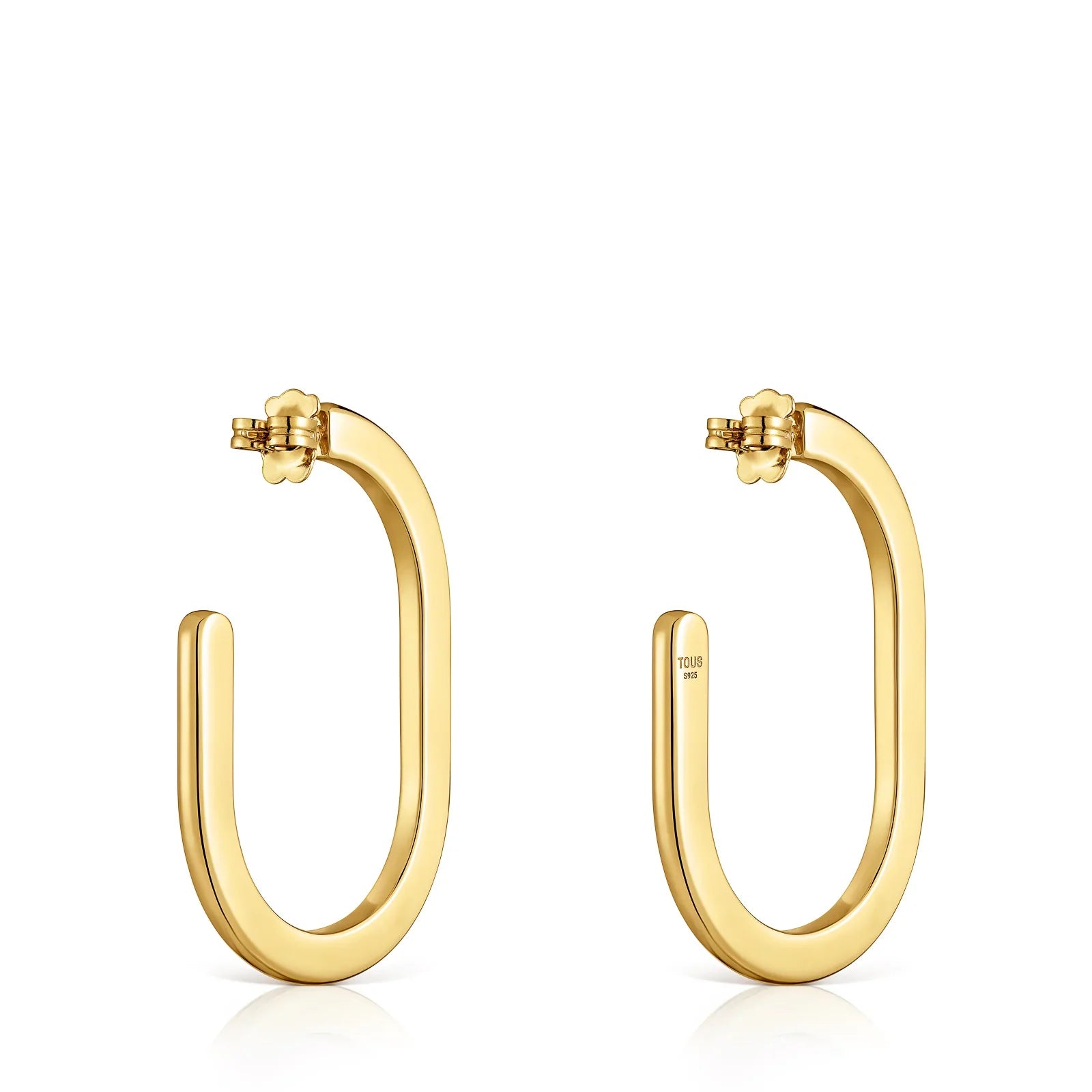 עגילי חישוק זהב חלקים מבית TOUS, עיצוב מודרני, קולקציית תכשיטים CHOZEN