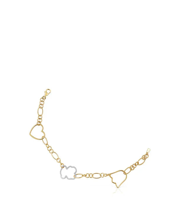 צמיד זהב עדין עם תליוני לבבות, תכשיט מעוצב מקולקציית CHOZEN