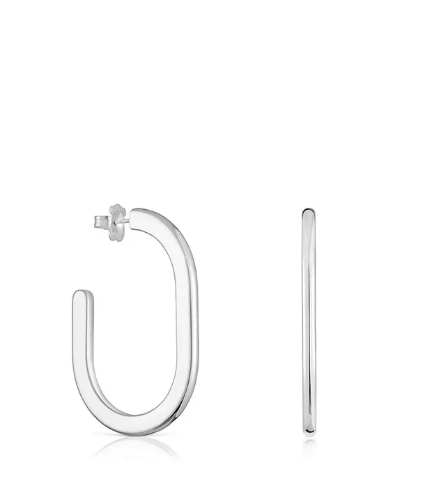 עגילי חישוק כסף בעיצוב מודרני, תכשיטי אופנה יוקרתיים מבית CHOZEN