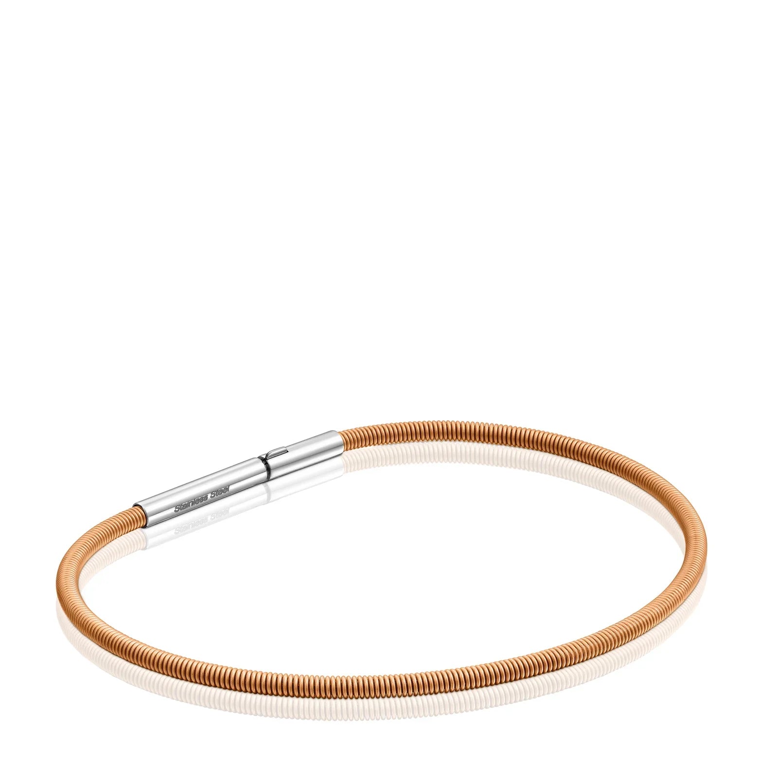 שרשרת סליל מוזהבת עם סוגר מתכת כסוף, תכשיט אופנתי מבית CHOZEN