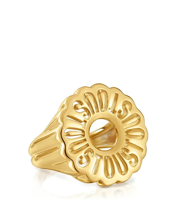 טבעת זהב בעיצוב עגול עם חריטה, תכשיט יוקרה מבית CHOZEN, קבוצת אלפא