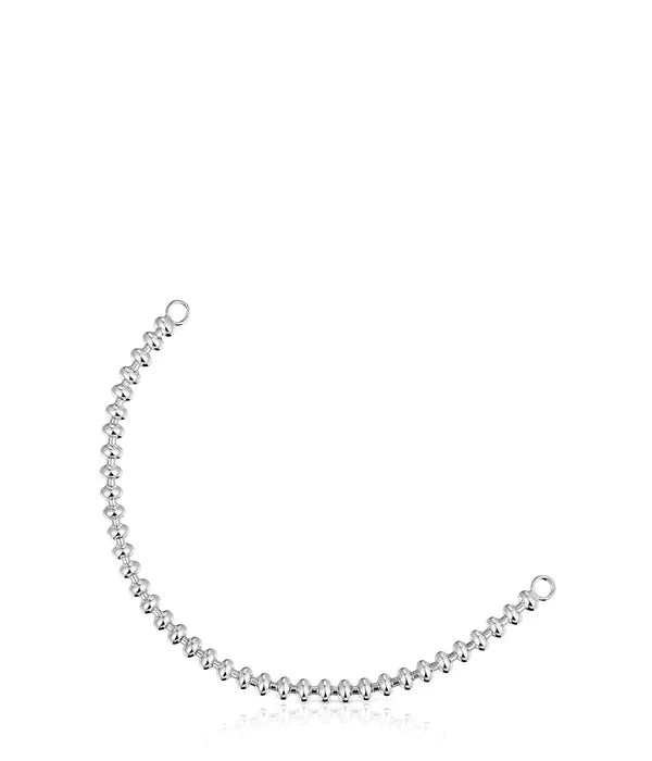 צמיד כסף מבריק בעיצוב אלגנטי על רקע לבן, תכשיטים יוקרתיים CHOZEN