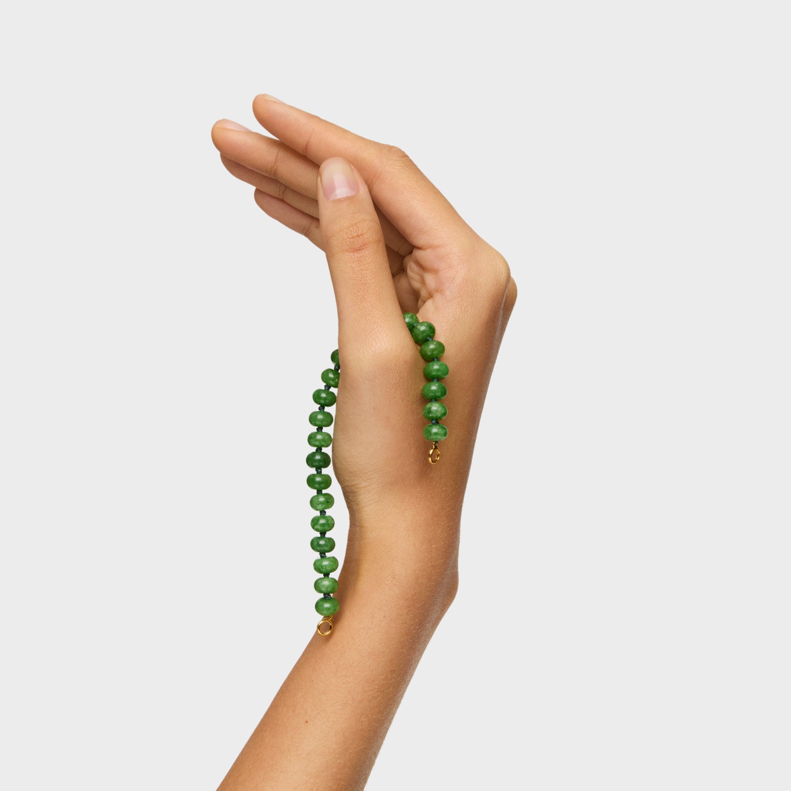 טואוס צמיד בשילוב אבן קוורציט ירוקה Hold Oval מכסף ועליו זהב 18 קראט