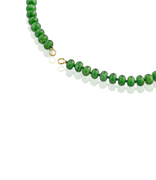 שרשרת חרוזים ירוקים עם סוגר זהב, תכשיט יוקרתי מחנות CHOZEN