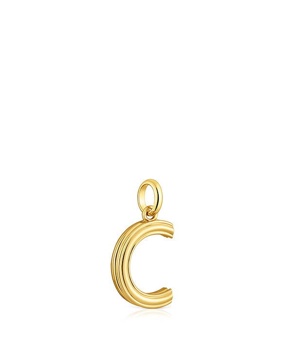 טואוס תליון Alphabet עם האות C מכסף ועליו זהב 18 קראט
