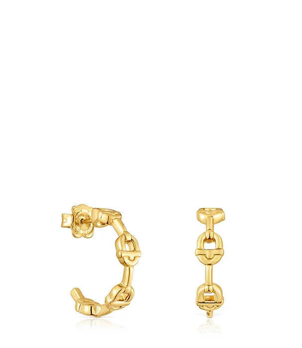 עגילי חישוק זהב בעיצוב שרשרת, מבית המותגים המובילים באתר CHOZEN