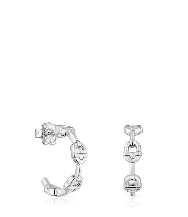 עגילי חישוק כסף דגם שרשרת אופנתי, תכשיטים יוקרתיים מבית CHOZEN