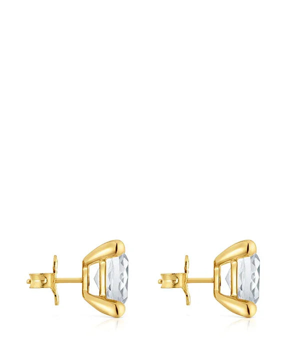 עגילי זהב משובצים אבן שקופה יוקרתית מבית מותג CHOZEN