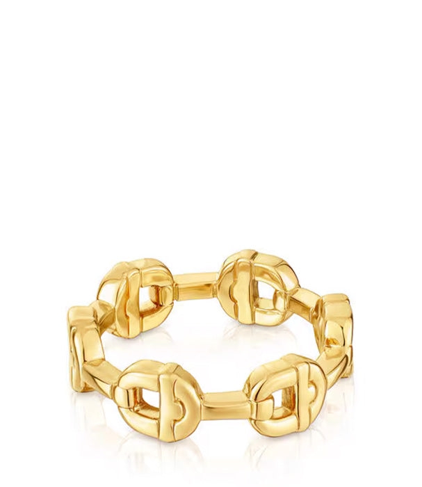 טואוס טבעת Logo Manifesto מכסף ועליו זהב 18 קראט