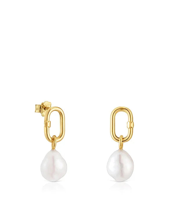 עגילי זהב עם תליון פנינה לבנה, תכשיטי אופנה יוקרתיים CHOZEN