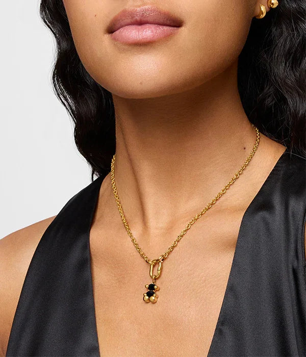 שרשרת זהב אופנתית עם תליון דוב שחור, תכשיטי יוקרה CHOZEN לנשים