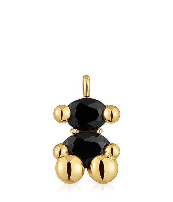 תליון דובי יוקרתי זהב ואבני שחור, תכשיט אופנה מבית CHOZEN