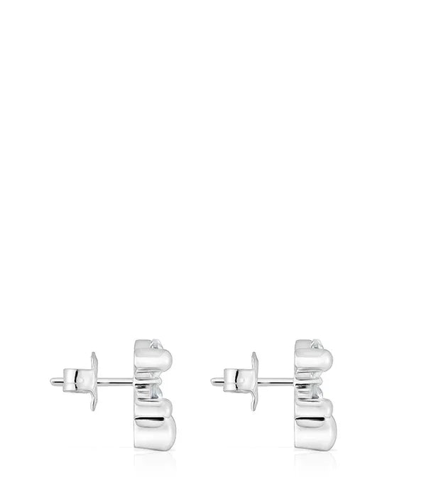 עגילי סטוד עבים מכסף CHOZEN, תכשיטי אופנה יוקרתיים, רקע לבן