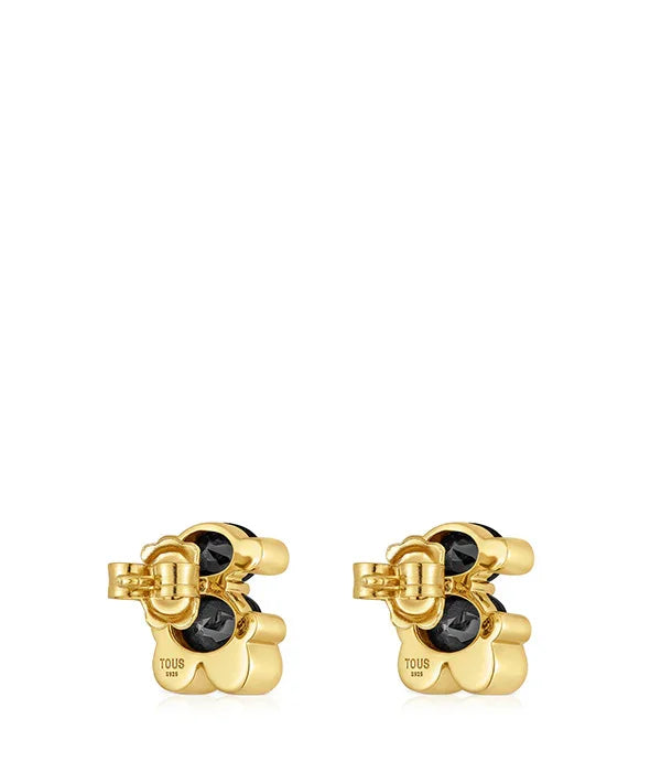 עגילי זהב בעיצוב דובי עם אבני חן שחורות, תכשיטי TOUS, קולקציה ב-CHOZEN