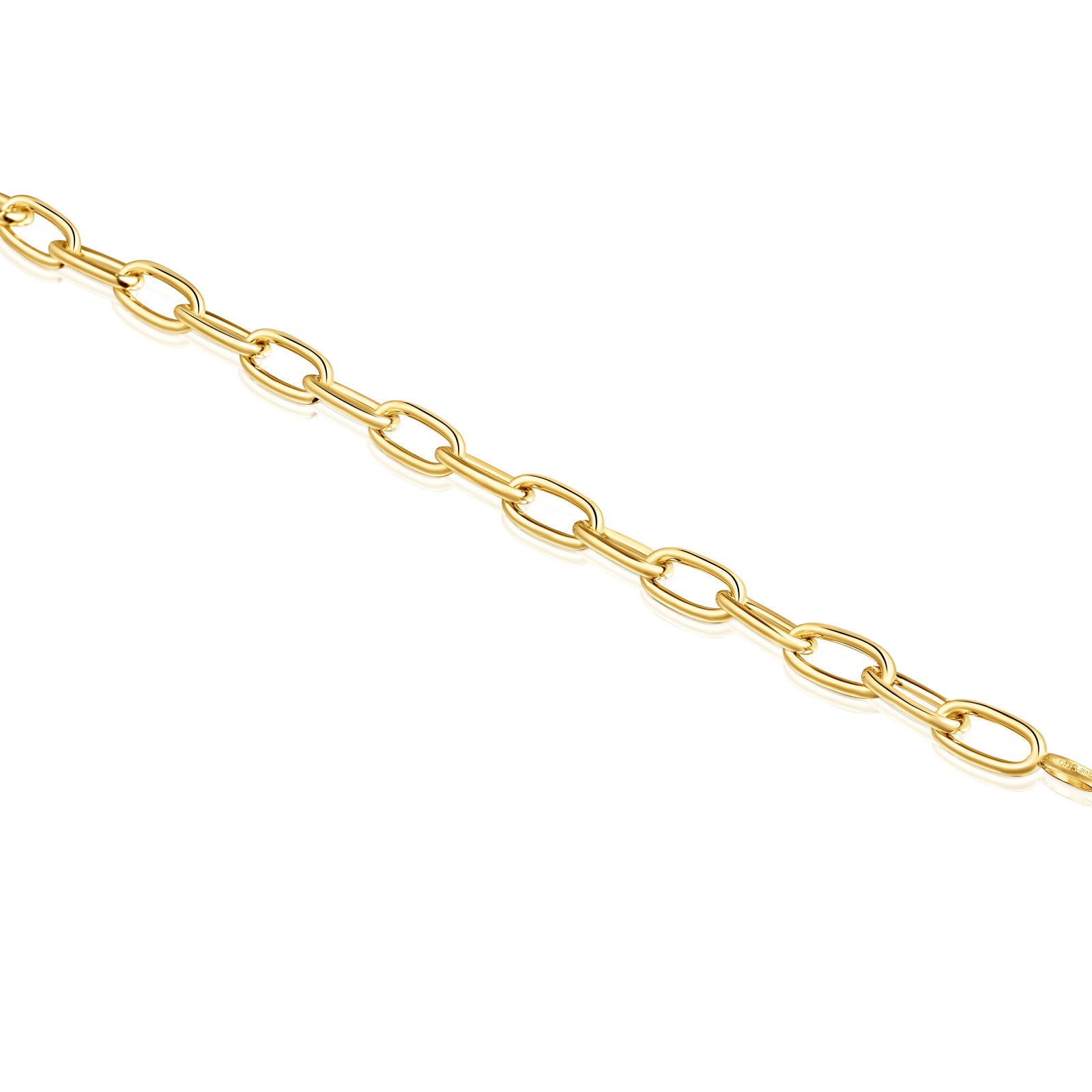 טואוס צמיד חוליות Hold Oval מכסף ועליו זהב 18 קראט