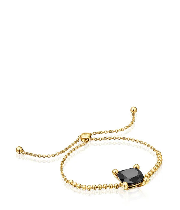צמיד זהב עדין עם אבן שחורה יוקרתית, תכשיטי CHOZEN, מבית קבוצת אלפא