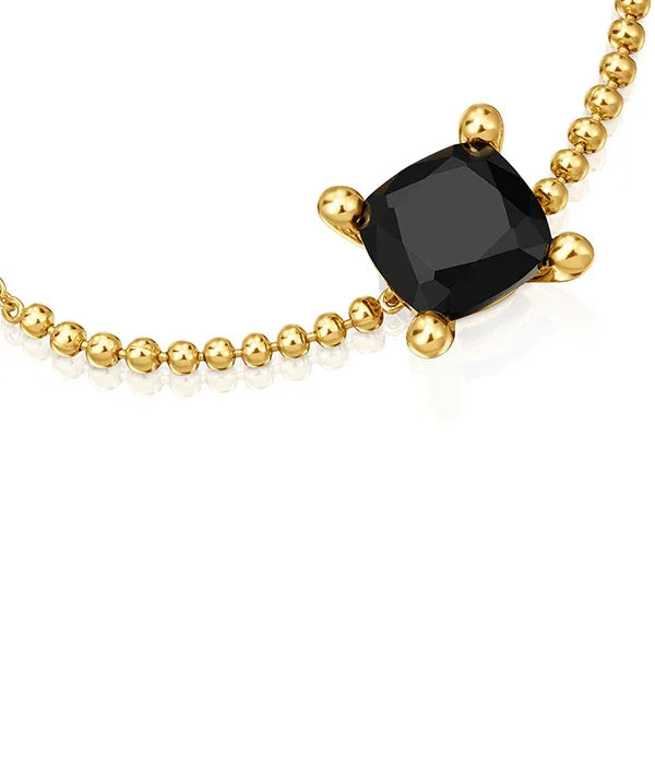 שרשרת זהב עם תליון יהלום שחור בעיצוב יוקרתי, מותג תכשיטים CHOZEN