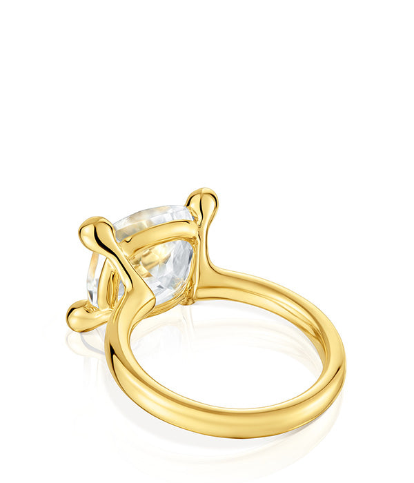 טואוס טבעת בשיבוץ אבן חן TOUS Color מכסף ועליו זהב 18 קראט - CHOZEN