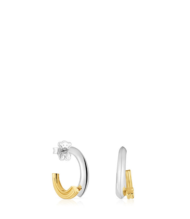 טואוס עגילי חישוק גדולים 1950 מכסף ועליו זהב 18 קראט