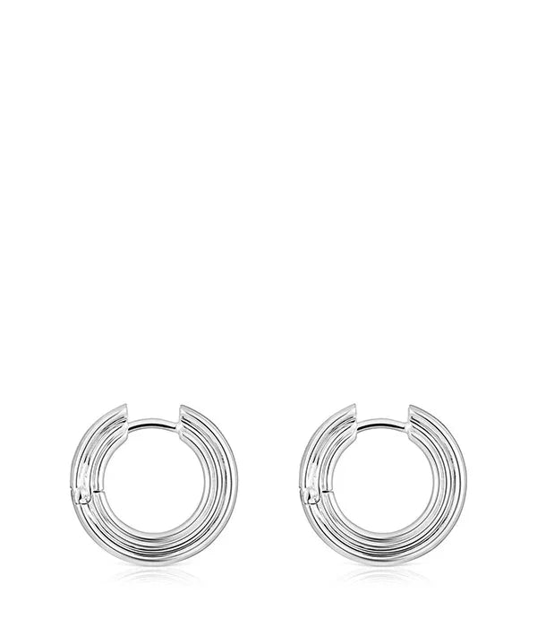 עגילי חישוק כסף בעיצוב מודרני, תכשיטים יוקרתיים באתר CHOZEN ישראל