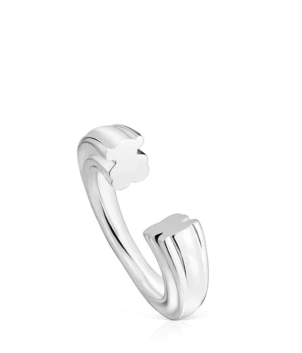 טבעת כסף פתוחה מודרנית עם עיצוב פרח מבית CHOZEN, תכשיט יוקרתי ואופנתי