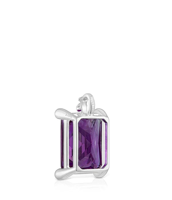 תליון כסף עם אבן אמטיסט סגולה, עיצוב יוקרתי, מיתוג CHOZEN, תכשיטים יוקרתיים