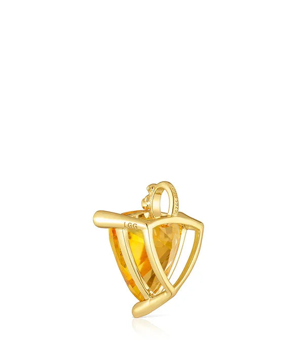 תליון זהב משולש עם אבן צהובה מעוצב, תכשיט יוקרתי של CHOZEN