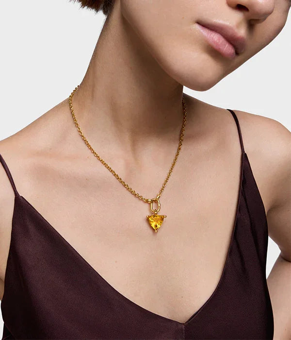 שרשרת זהב לנשים עם תליון משולש צהוב, מבית CHOZEN מותגים מובילים