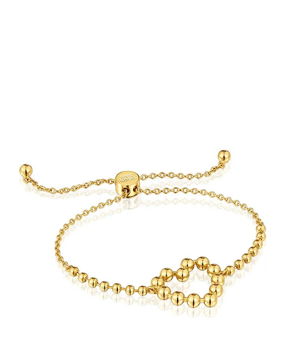 צמיד זהב עדין עם חרוזים ועיטור לב, CHOZEN, תכשיטים יוקרתיים מבית קבוצת אלפא