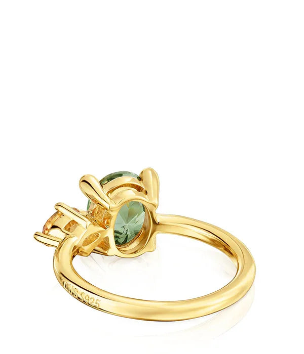טבעת זהב עם אבן ירוקה מעוצבת, תכשיטים יוקרתיים CHOZEN