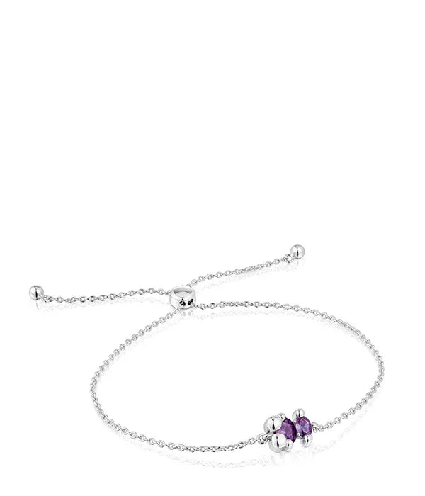 צמיד כסף עדין אבני חן סגולות, תכשיטי מותגים CHOZEN, קבוצת אלפא