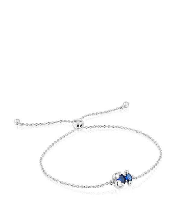 צמיד כסף מלא עם אבני חן כחולות מעוצב, תכשיט יוקרתי מבית CHOZEN