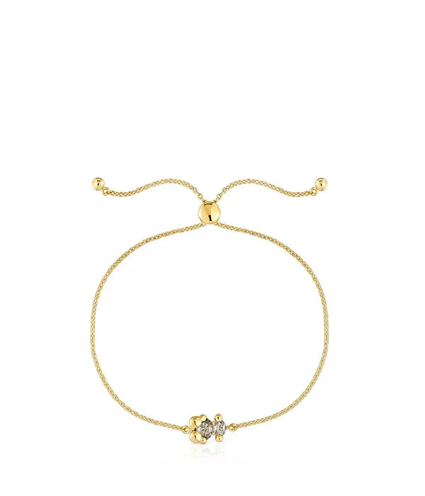 צמיד עדין זהב עם עיטור פרח ויהלומים קטנים, תכשיטי CHOZEN, קולקציית מותגים לקבוצת אלפא