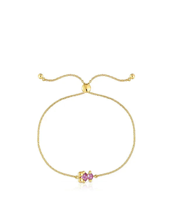 צמיד זהב דק לנשים עם תליון פרחים ורודים, תכשיט יוקרתי של CHOZEN