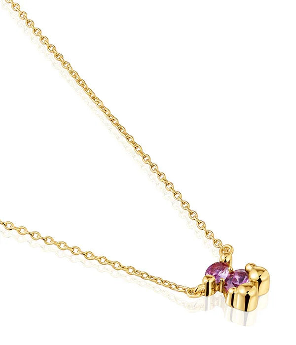 שרשרת זהב עם תליון אבני חן סגולות, תכשיט יוקרה של CHOZEN, קבוצת אלפא