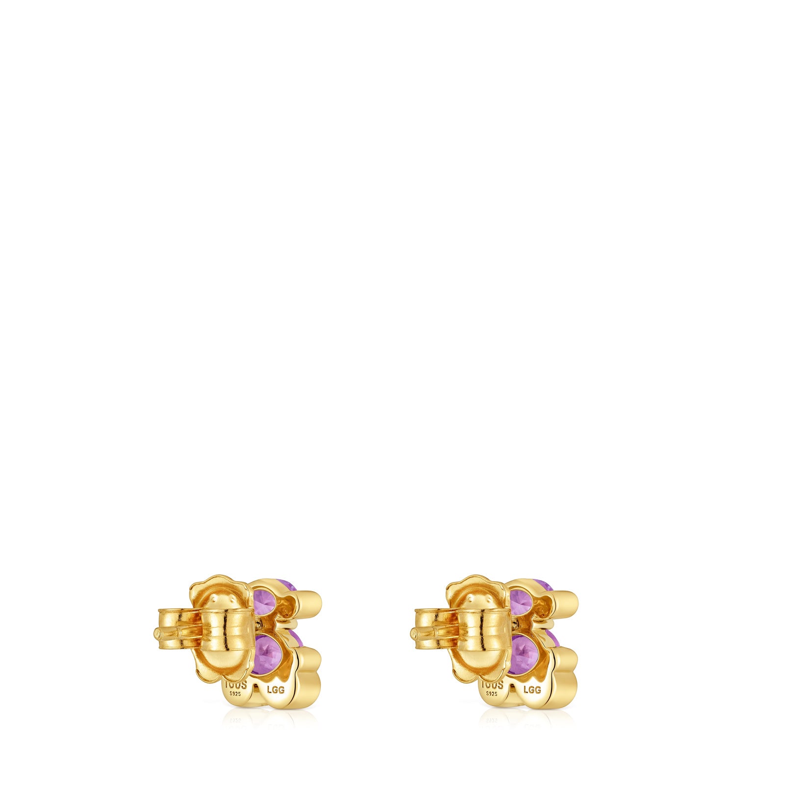 טואוס עגילים בשיבוץ אבן חן Bold Bear מכסף ועליו זהב 18 קראט