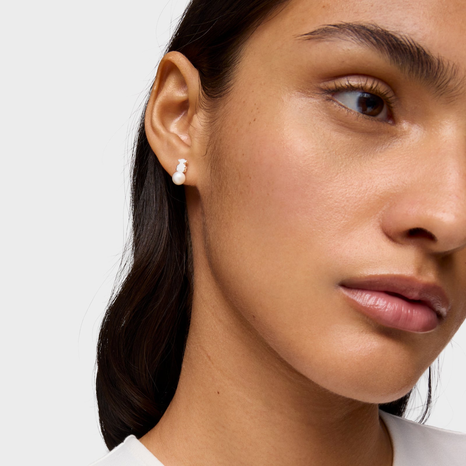 טואוס עגילי דובי בשילוב פנינה Sweet Dolls מכסף