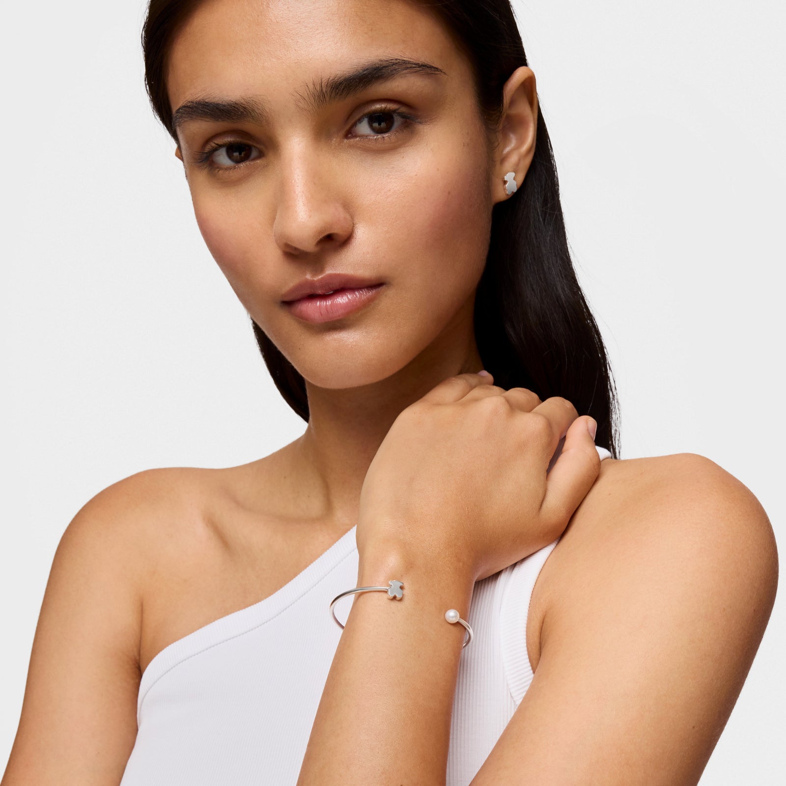 טואוס צמיד פתוח Sweet Dolls מכסף בשילוב פנינה