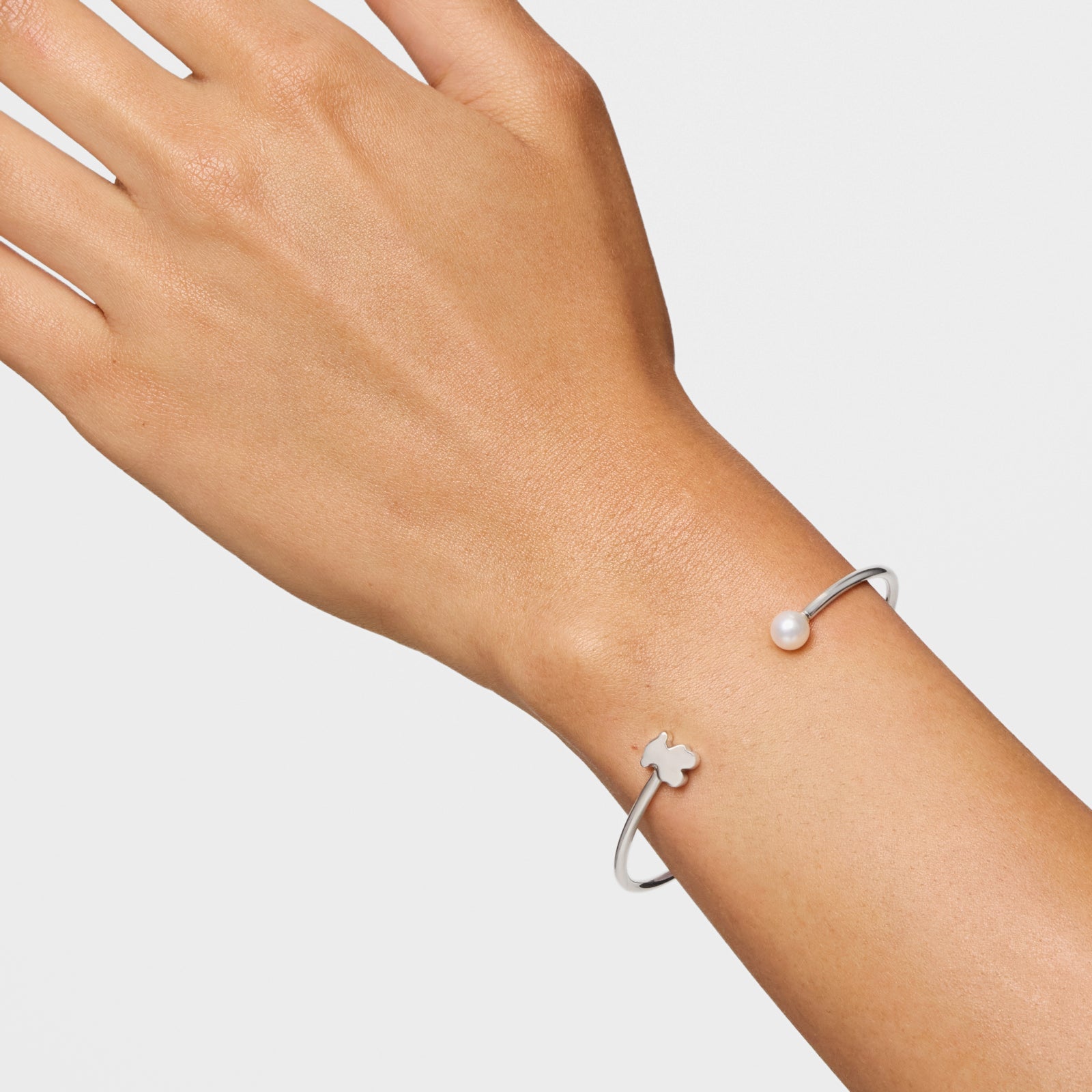 טואוס צמיד פתוח Sweet Dolls מכסף בשילוב פנינה