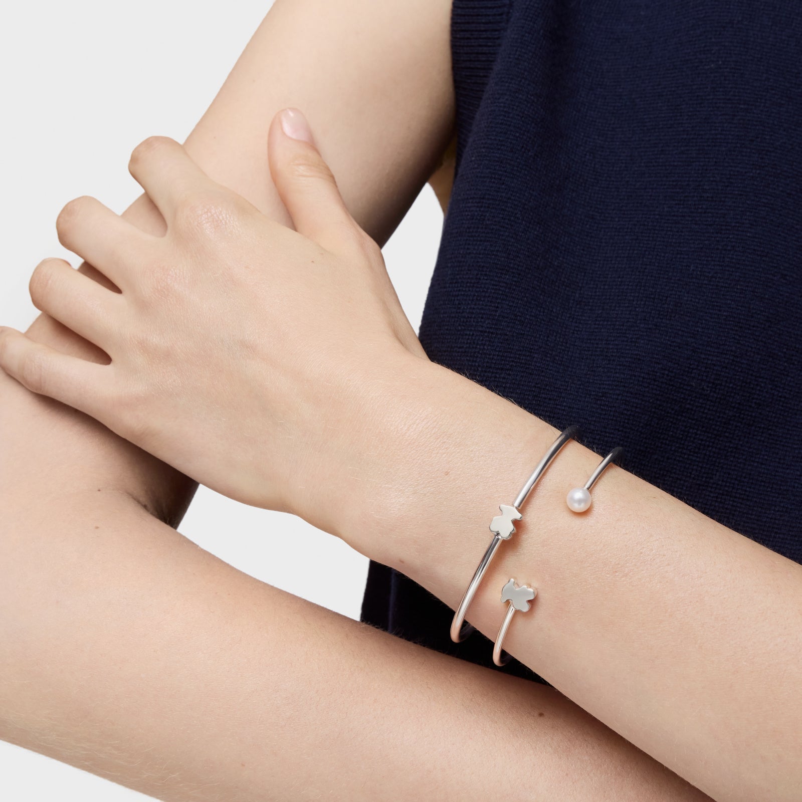 טואוס צמיד בנגל עם מוטיב דובי Sweet Dolls מכסף