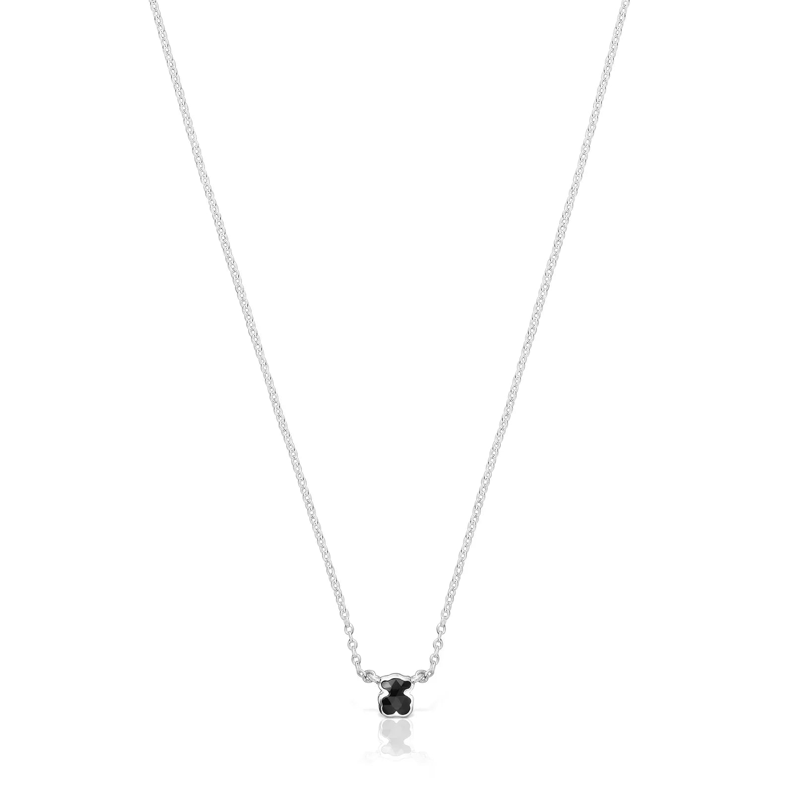 שרשרת כסף עדינה עם תליון אבן שחורה, תכשיט יוקרתי CHOZEN