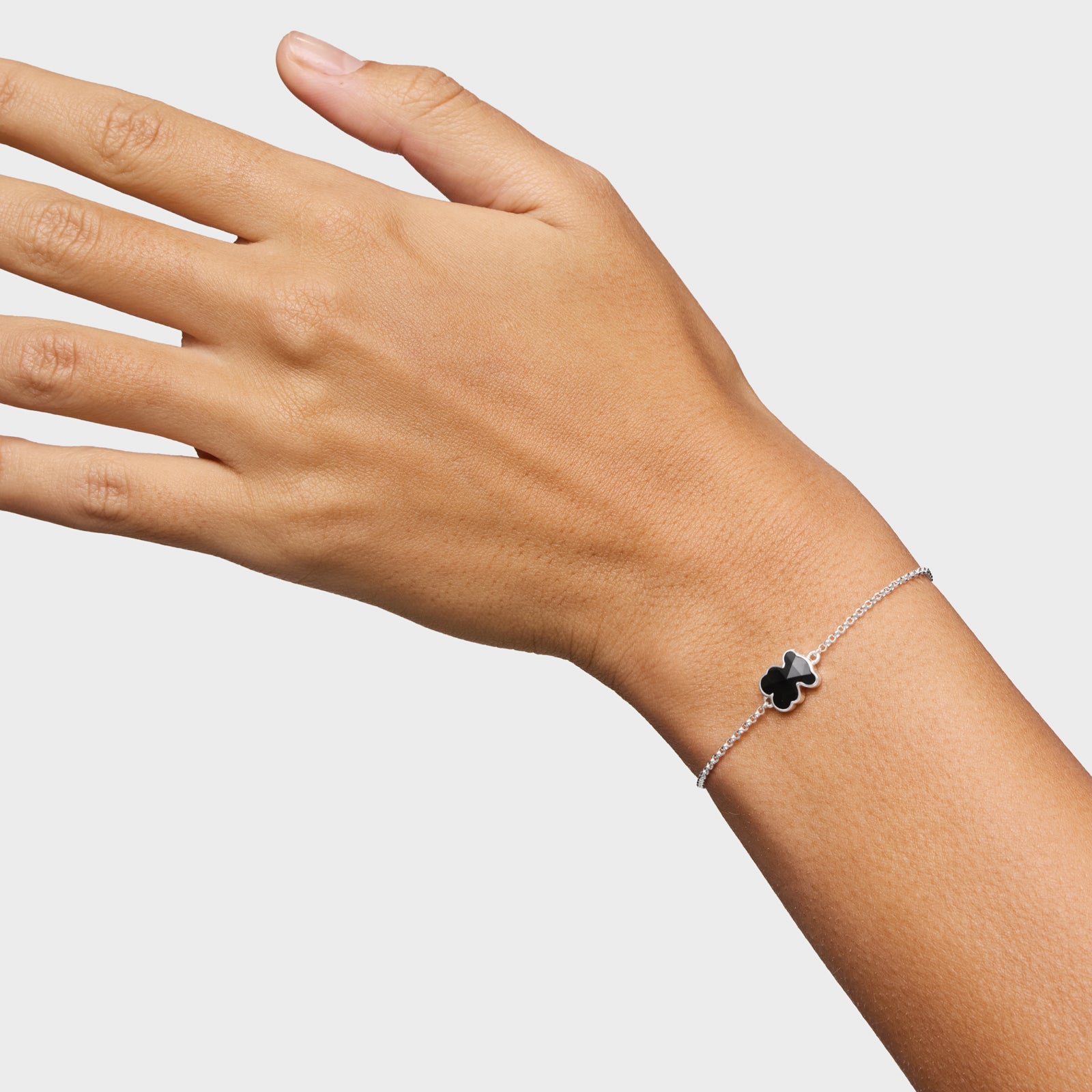 טואוס צמיד דובי בשיבוץ אבן אינקס Icon Color מכסף