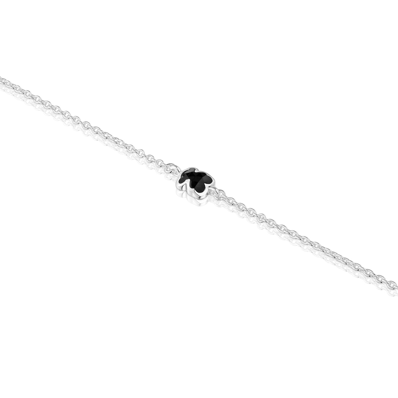 טואוס צמיד דובי מאבן אוניקס Icon Color מכסף