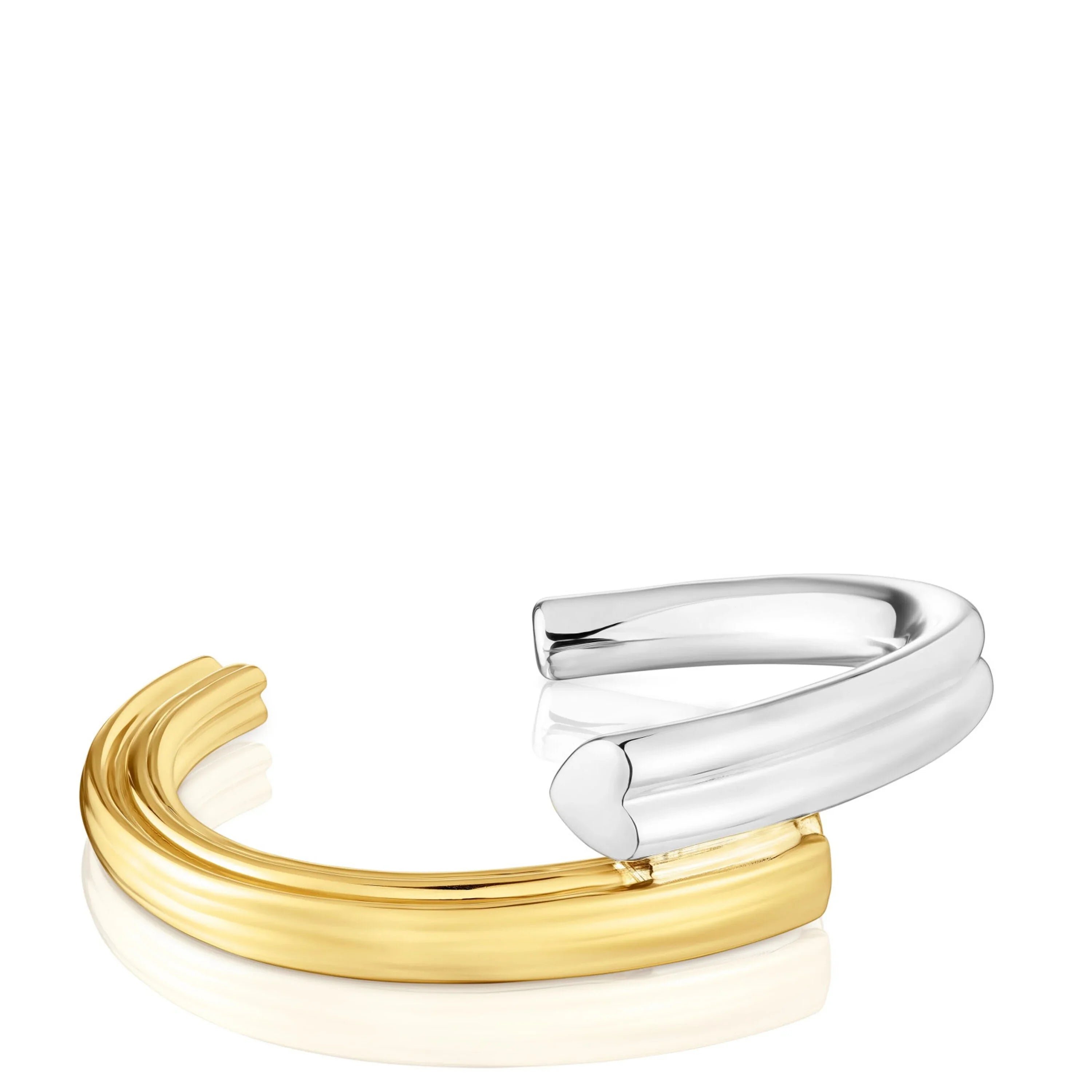 צמיד פתוח זהב וכסף בעיצוב מודרני מבית CHOZEN, תכשיטי יוקרה מקוריים