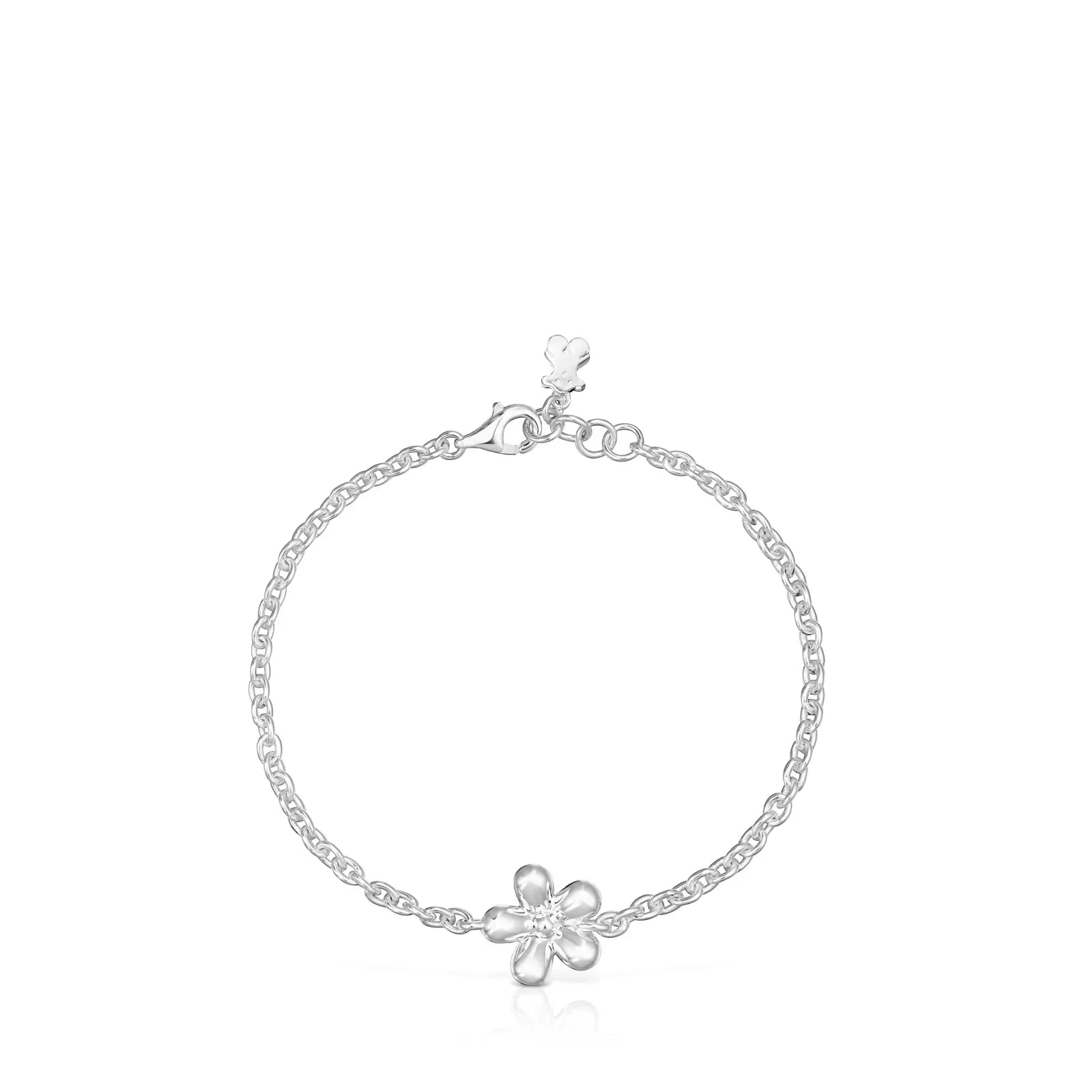 צמיד כסף עדין עם תליון פרח, תכשיט אופנתי לנשים מבית CHOZEN