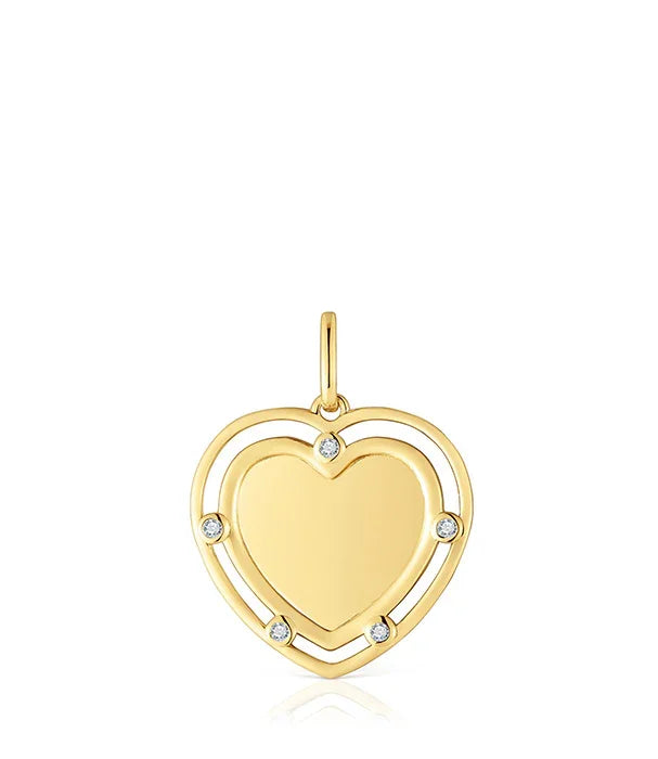 תליון לב זהב יוקרתי עם עיטורי יהלומים, תכשיט אופנה מבית CHOZEN